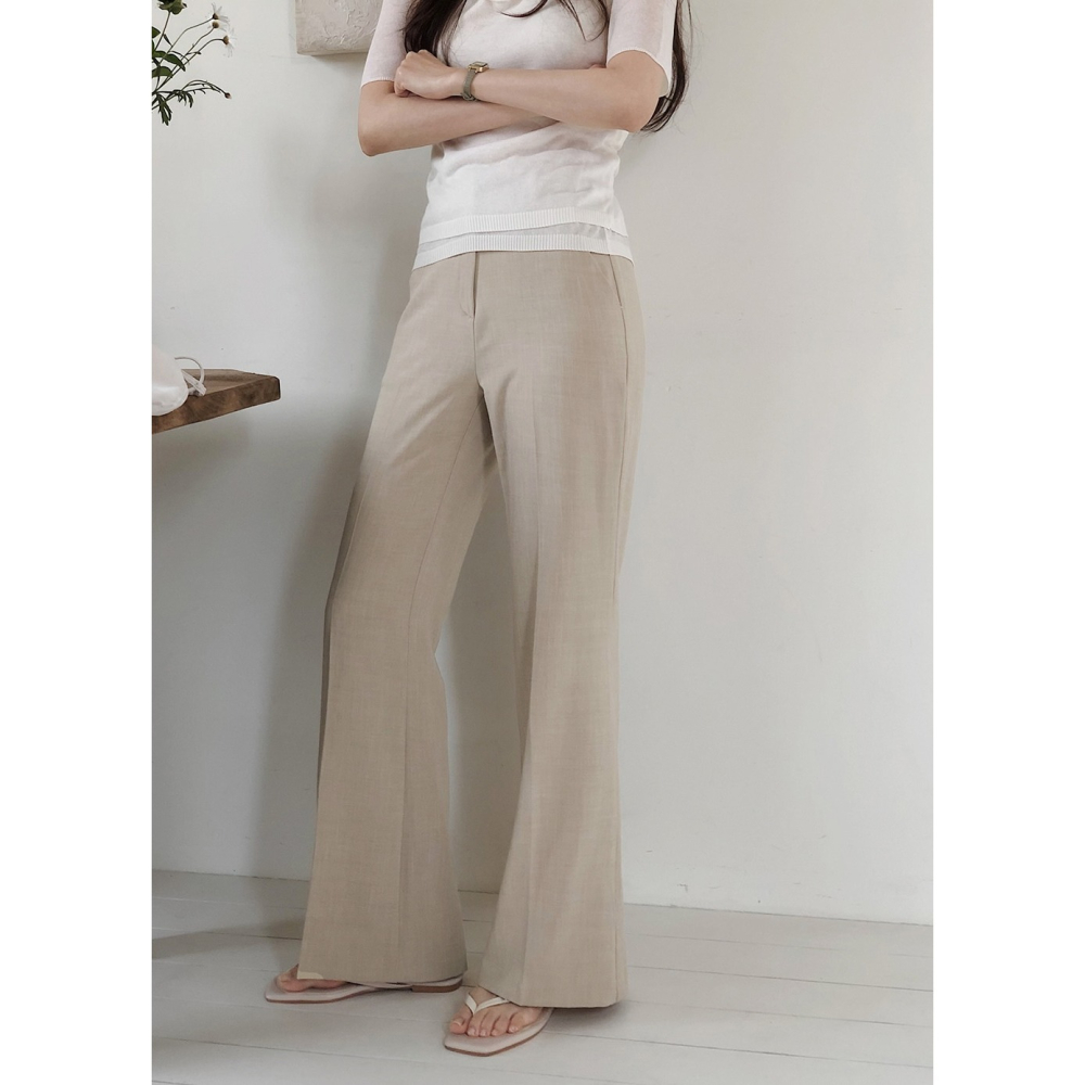 生活防水💝 正韓製高腰中長款靴型褲 pants （ slowand 自訂款 ） 長褲 修身 顯瘦-細節圖9