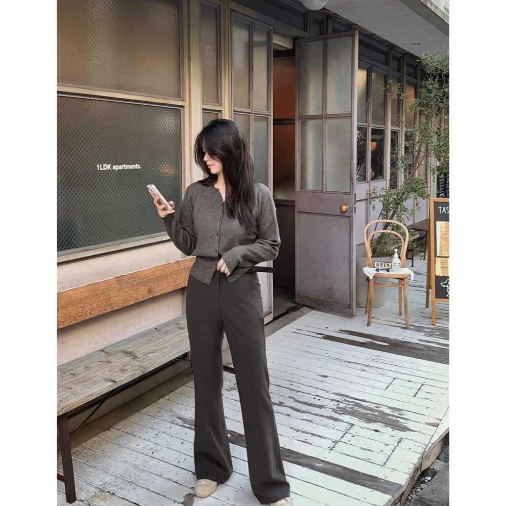 生活防水💝 正韓製高腰中長款靴型褲 pants （ slowand 自訂款 ） 長褲 修身 顯瘦-細節圖11