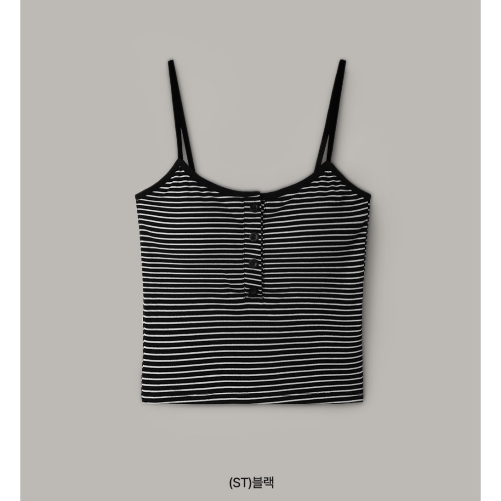 素色/條紋 正韓製有胸墊細肩帶背心 sleeveless 4色 （ slowand 自訂款 ） 無袖 上衣 吊帶 罩杯-規格圖11