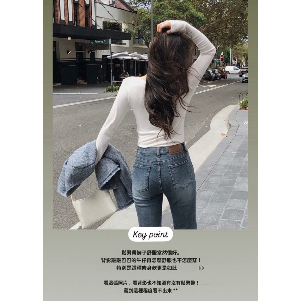 正韓製隱藏鬆緊帶靴型褲 pants （ slowand 自訂款 ） 나이브 히든밴딩 세미부츠컷 팬츠-細節圖3