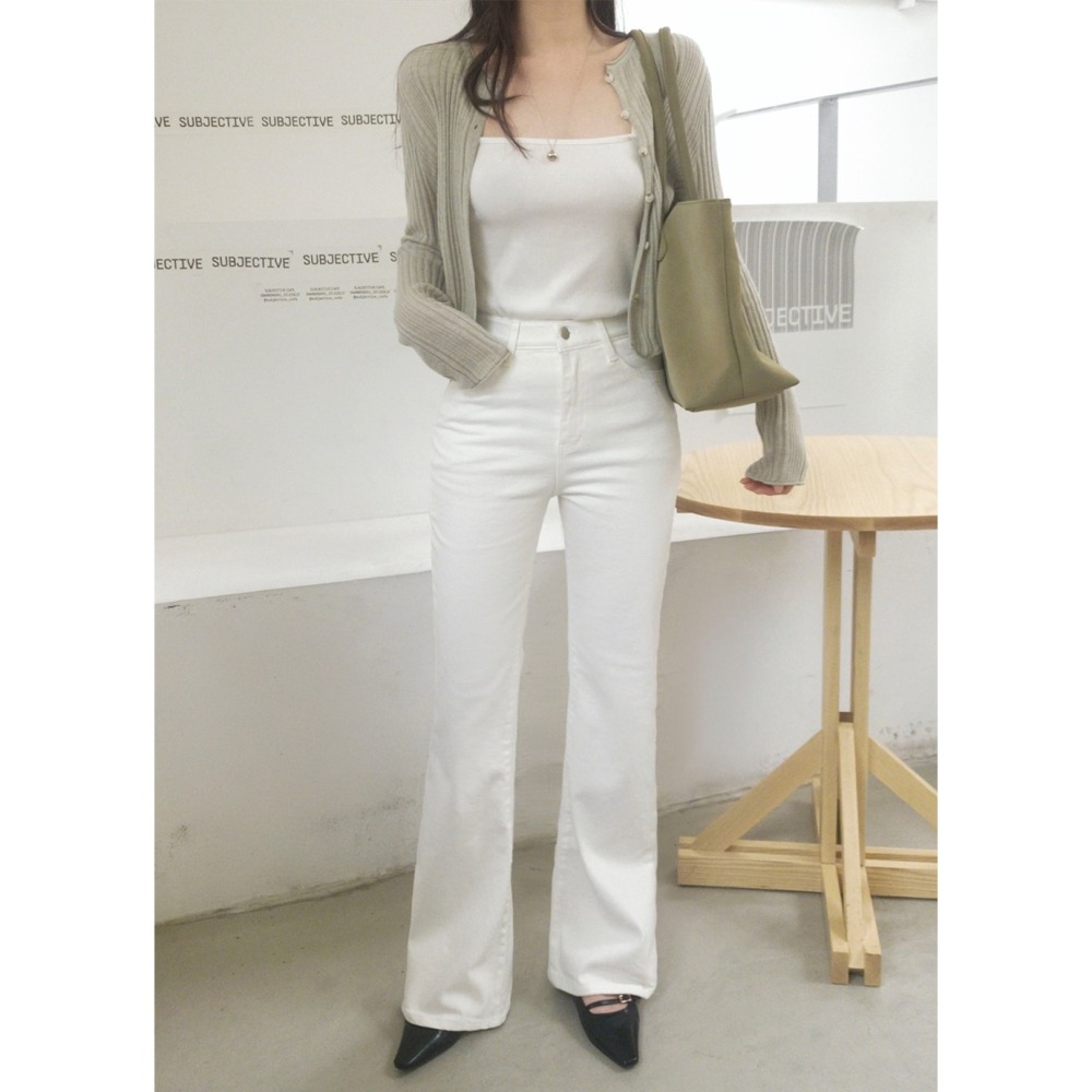 正韓製隱藏鬆緊帶靴型褲 pants （ slowand 自訂款 ） 나이브 히든밴딩 세미부츠컷 팬츠-細節圖11