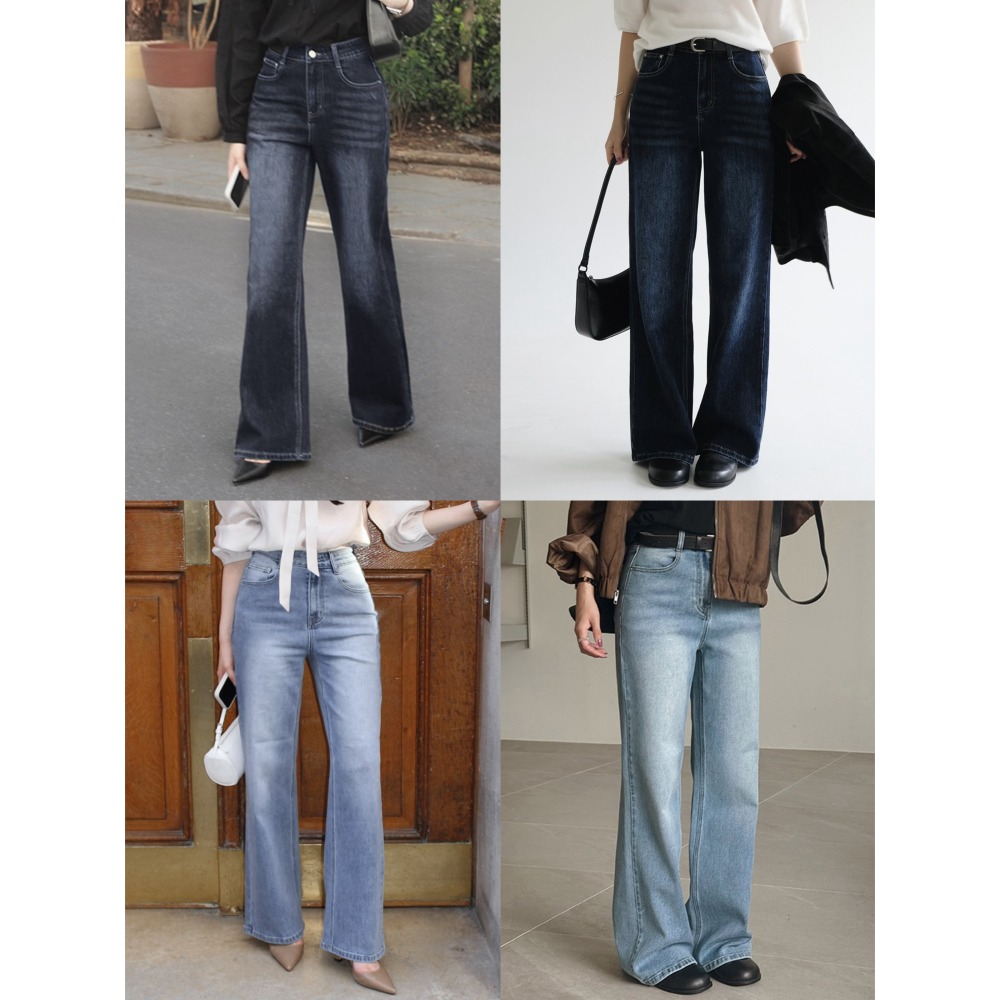 經典版型彈力腰圍直筒褲 pants / slowand 비클래식 스트레이트 데님팬츠