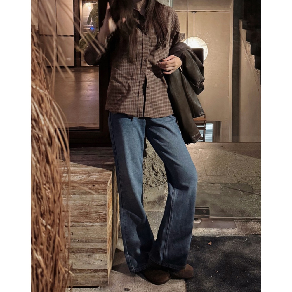 🍂 正韓製水洗英倫格紋襯衫 shirt （ slowand 自訂款 ） 長袖 上衣-細節圖10