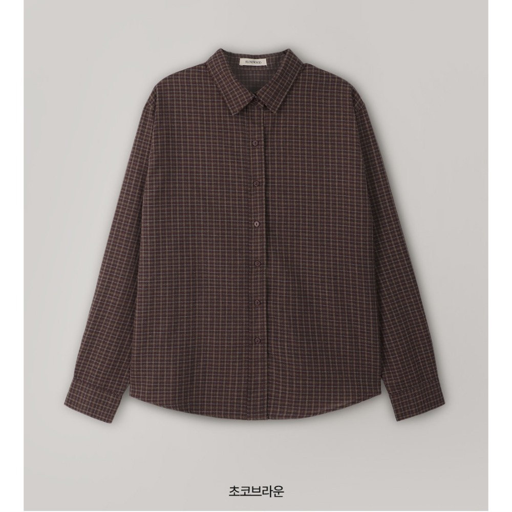 🍂 正韓製水洗英倫格紋襯衫 shirt （ slowand 自訂款 ） 長袖 上衣-規格圖11