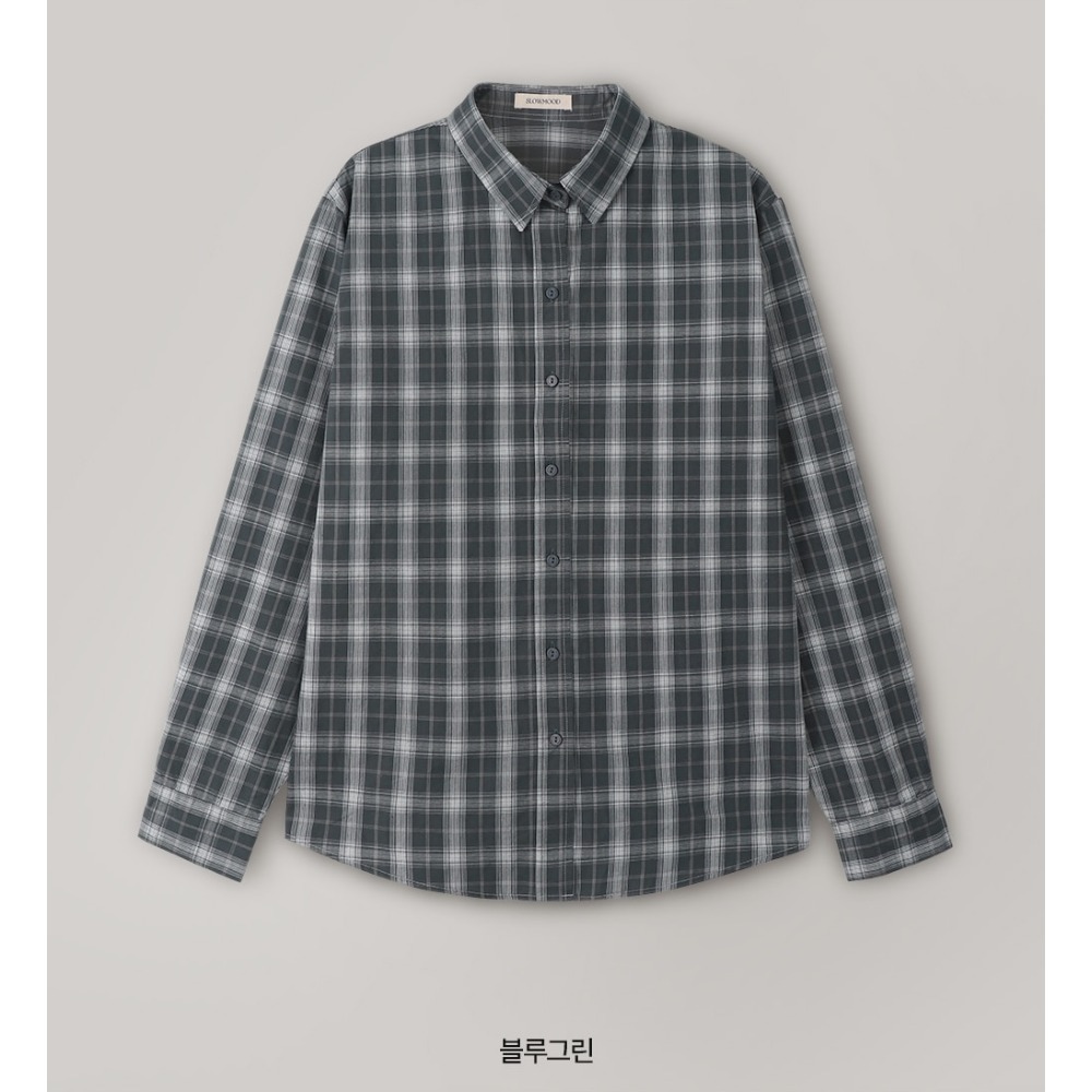 🍂 正韓製水洗英倫格紋襯衫 shirt （ slowand 自訂款 ） 長袖 上衣-規格圖11