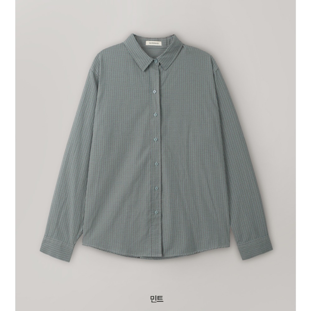 🍂 正韓製水洗英倫格紋襯衫 shirt （ slowand 自訂款 ） 長袖 上衣-規格圖11