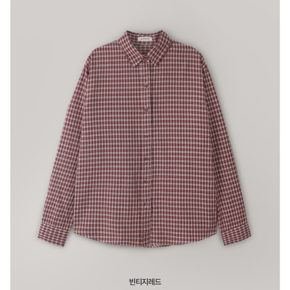 🍂 正韓製水洗英倫格紋襯衫 shirt （ slowand 自訂款 ） 長袖 上衣-規格圖11