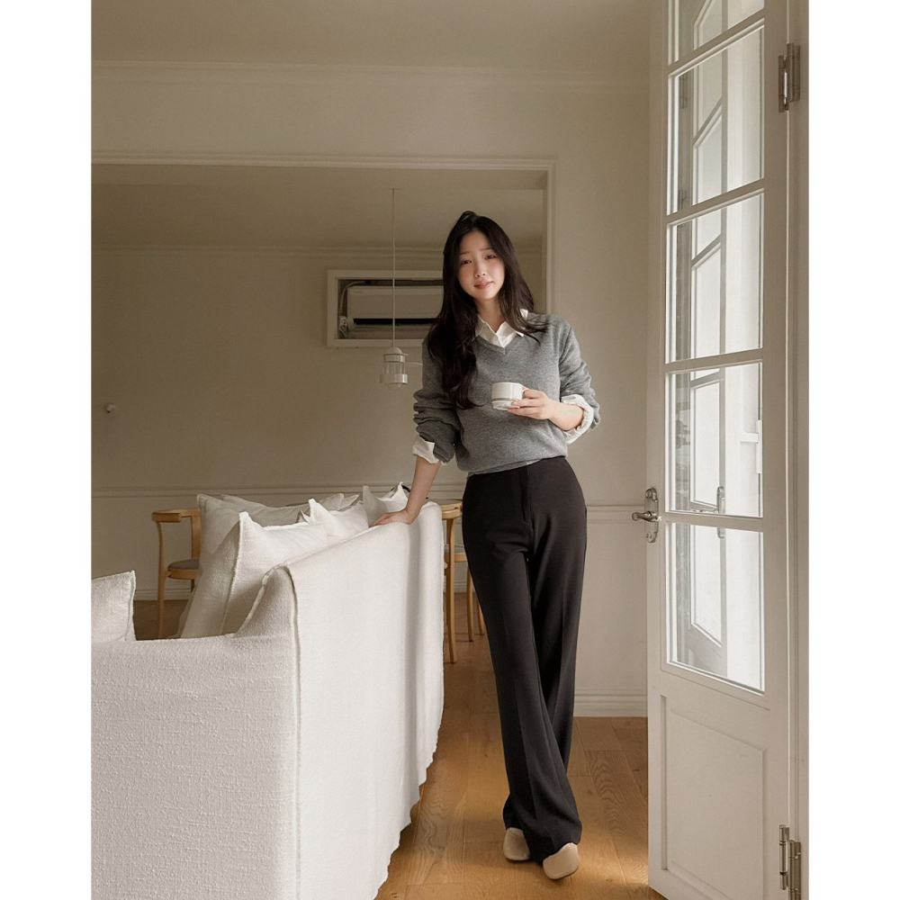 有臀墊款✿ 正韓製2種厚度修身靴型褲 pants / maybins自訂款 長褲 韓國 翹臀-細節圖6