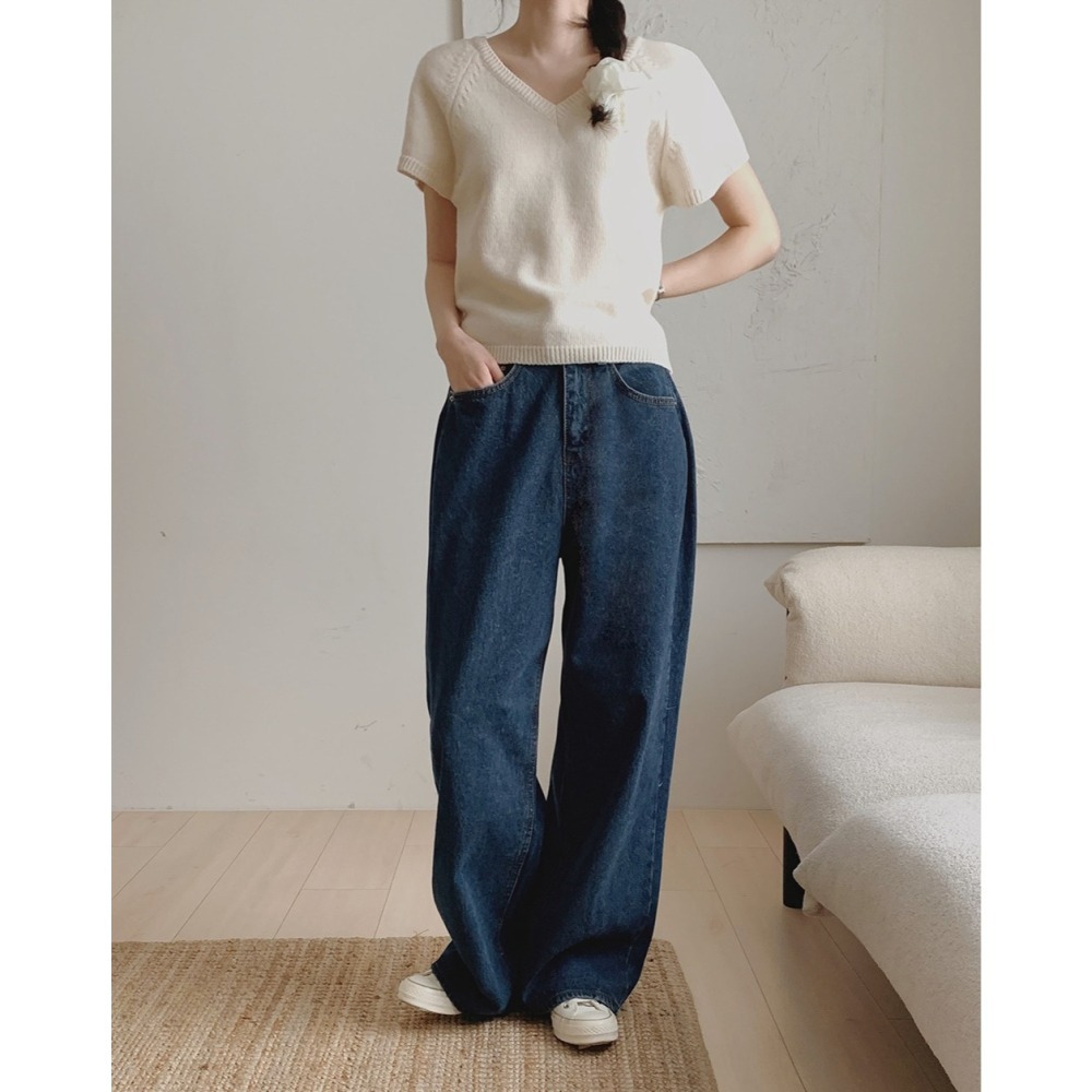 🍂 正韓製-3kg柔軟修身短袖上衣 knit （ slowand 自訂款 ）-細節圖3