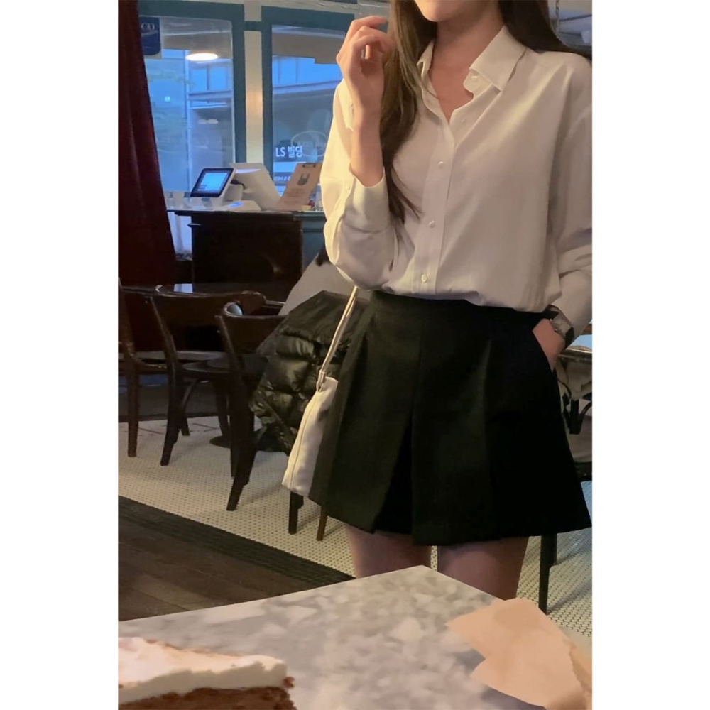 正韓製高級感真絲襯衫 blouse 4色 ( cherrykoko 自訂款 ) 長袖 上衣 絲綢-細節圖9
