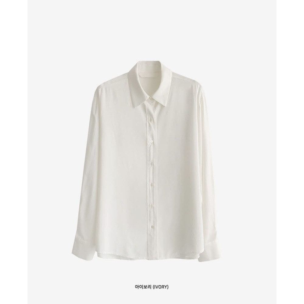 正韓製高級感真絲襯衫 blouse 4色 ( cherrykoko 自訂款 ) 長袖 上衣 絲綢-規格圖4