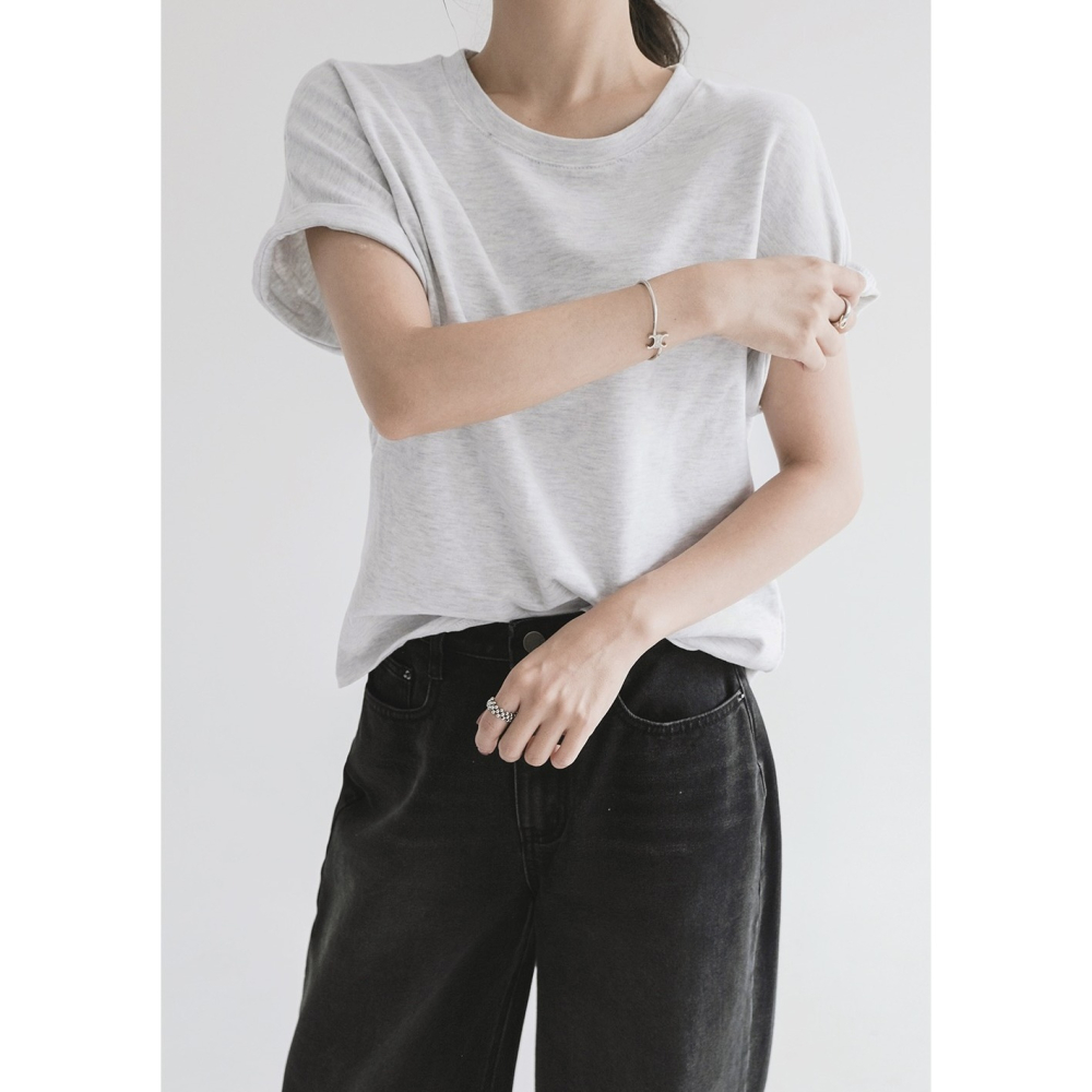 柔軟後車線刷毛短袖上衣 tee 8色 ( slowand 自訂款 ) 捲邊 桃皮絨 短T 短踢 T恤-細節圖10