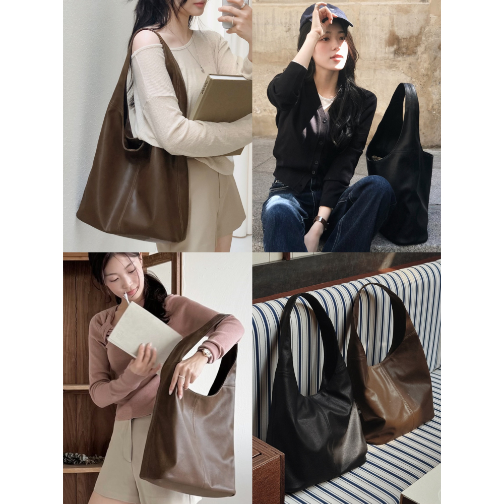 #LENTO. Modern Shape Leather Bag 復古感手提單肩包 / slowand 自訂款 側背包