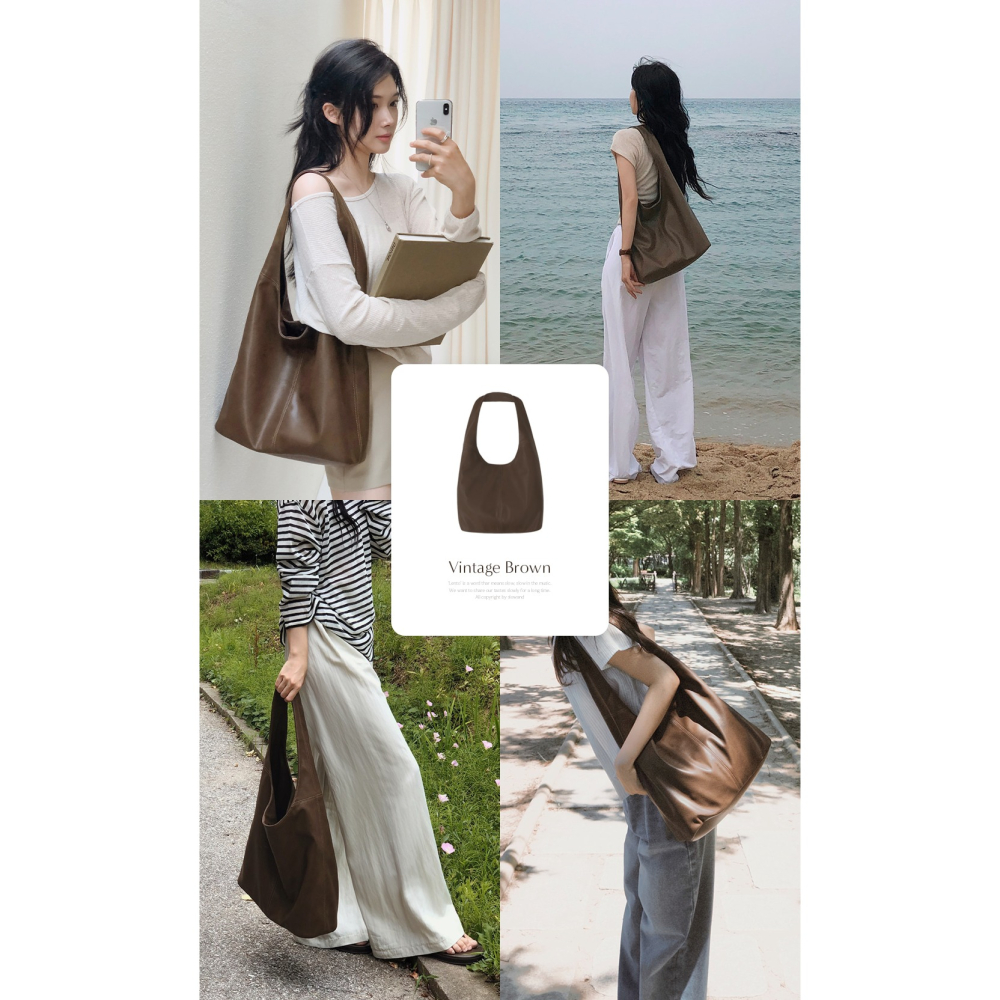 #LENTO. Modern Shape Leather Bag 復古感手提單肩包 / slowand 自訂款 側背包-細節圖2