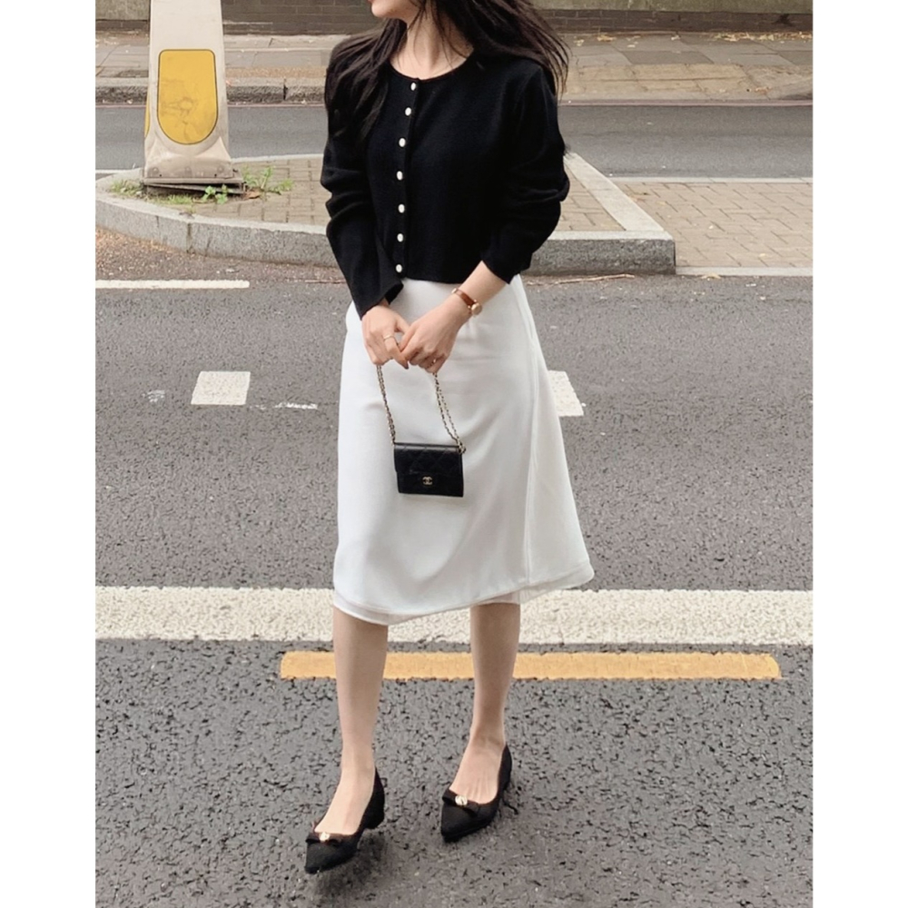 正韓製撞色細節針織外套 cardigan 6色 ( slowand 自訂款 ) 長袖 圓領 毛衣 開襟毛衫-細節圖4