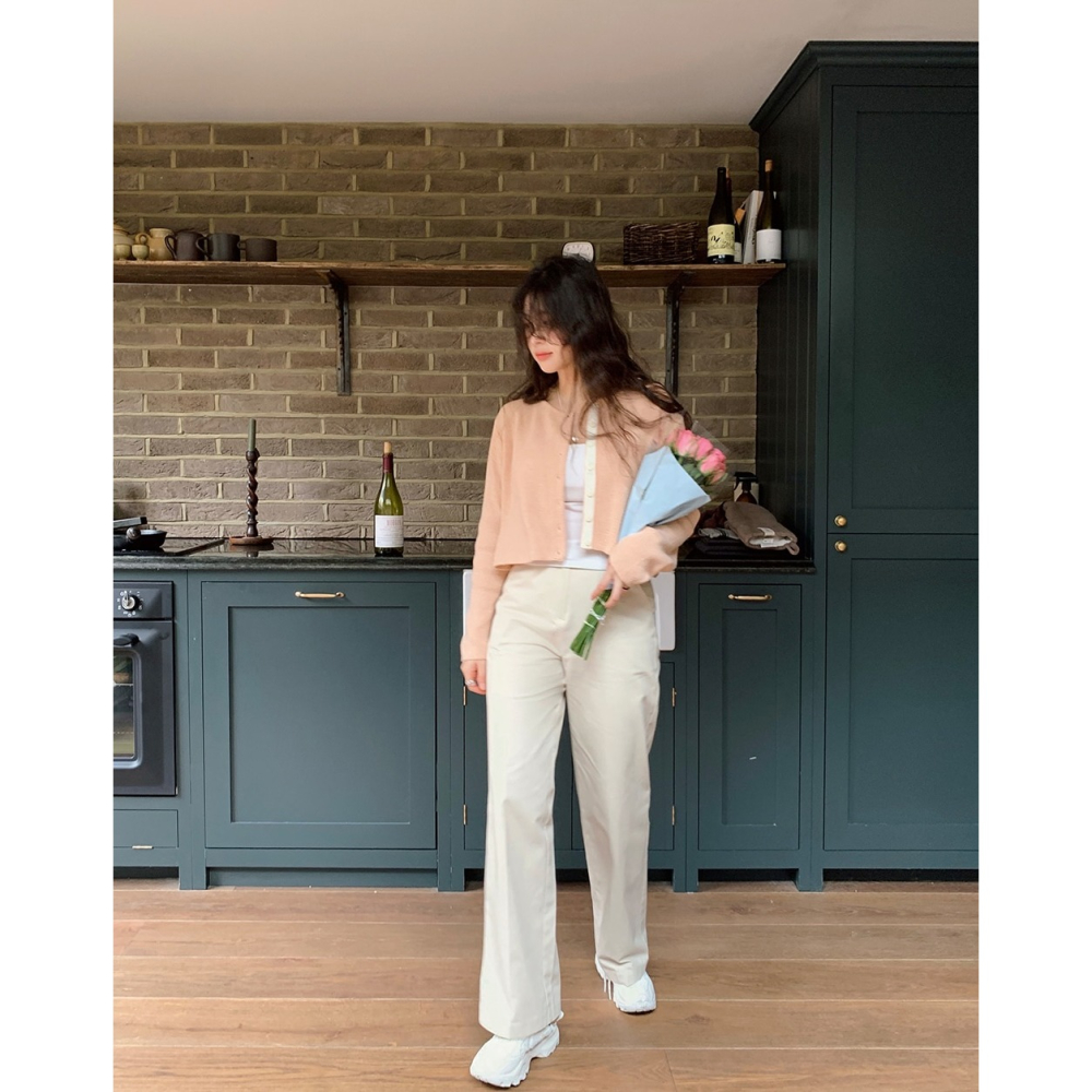 正韓製撞色細節針織外套 cardigan 6色 ( slowand 自訂款 ) 長袖 圓領 毛衣 開襟毛衫-細節圖8