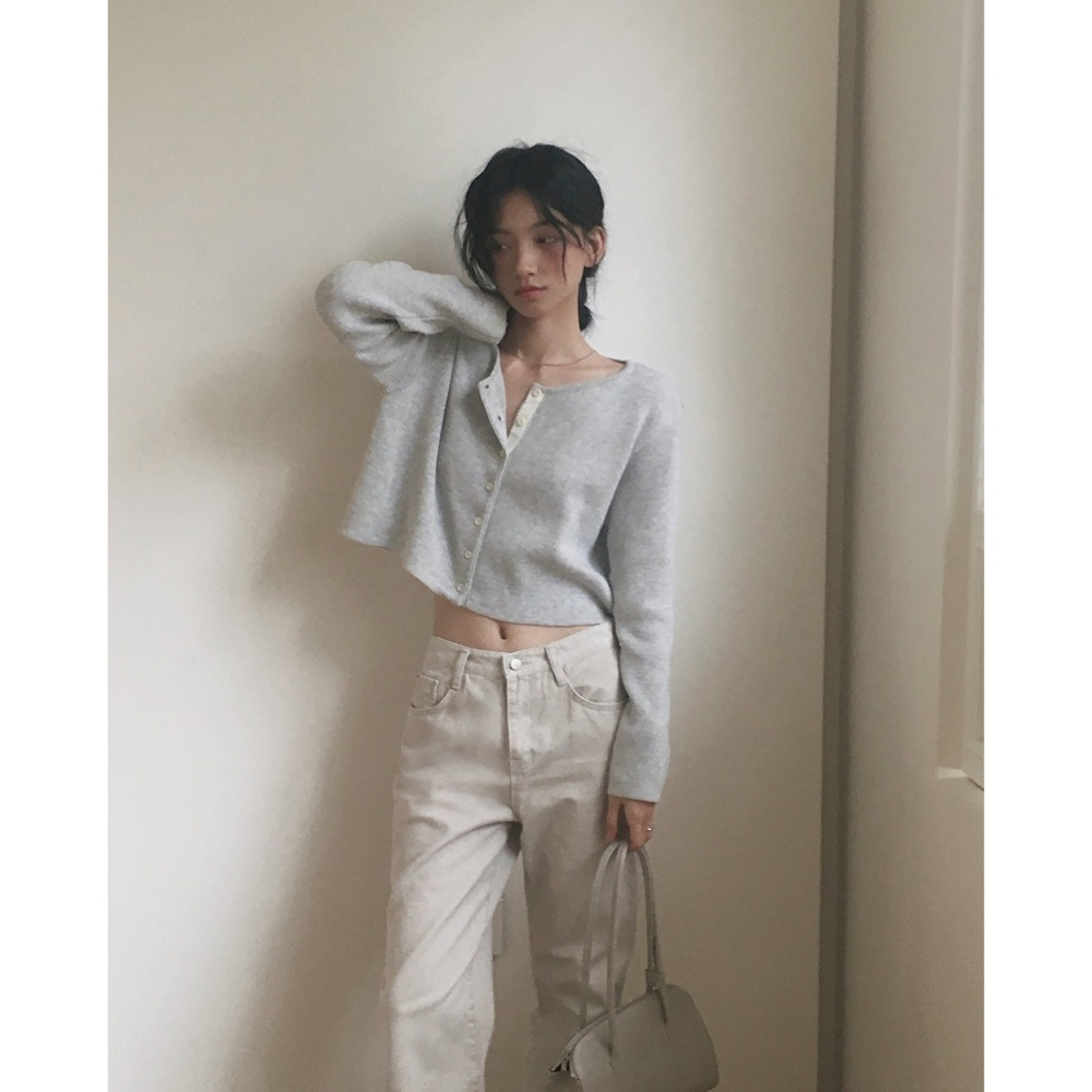 正韓製撞色細節針織外套 cardigan 6色 ( slowand 自訂款 ) 長袖 圓領 毛衣 開襟毛衫-細節圖10