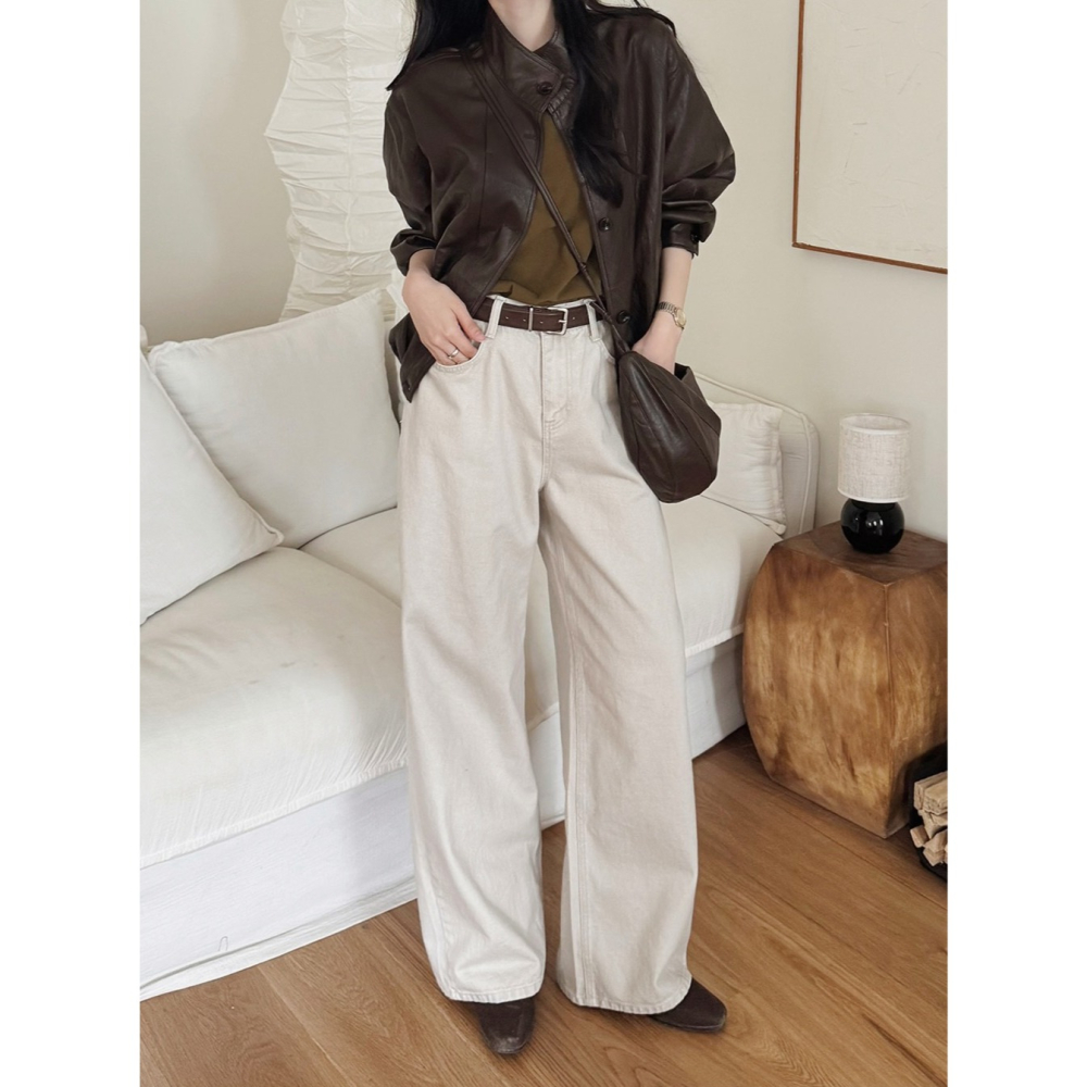 外套+包包✿ 裂紋感皮質外套 jacket （ slowand 自訂款 ） 長袖 夾克 皮衣 皮外套-細節圖6