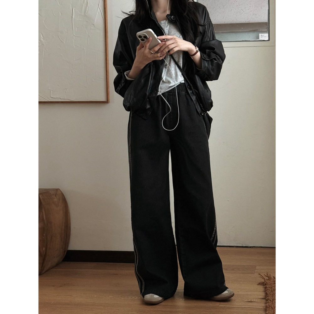 外套+包包✿ 裂紋感皮質外套 jacket （ slowand 自訂款 ） 長袖 夾克 皮衣 皮外套-細節圖8