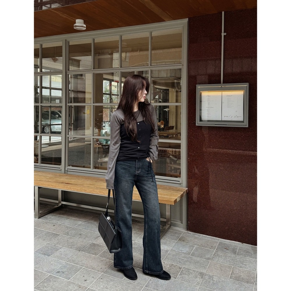 正韓製日常精選舒適針織上衣 tee 6色 ( slowand 自訂款 ) 長袖 長T 圓領 親膚-細節圖3