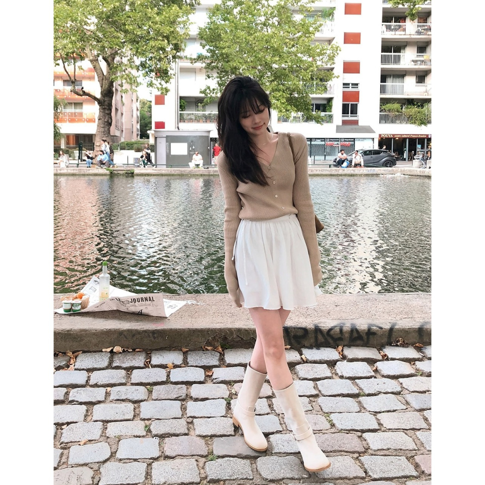 不走光推薦✿ 正韓製羅紋針織鈕扣開襟衫 cardigan 5色 ( slowand 自訂款 ) 長袖 外套 罩衫-細節圖3