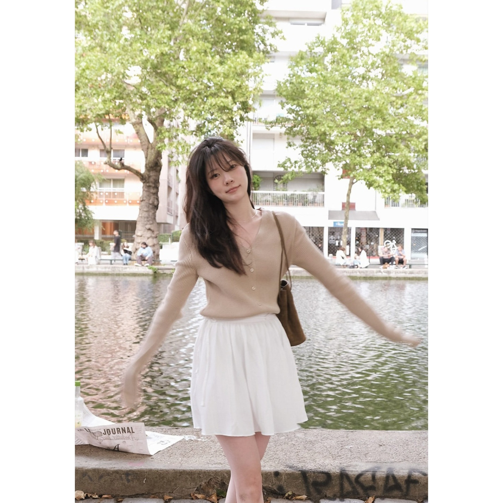 不走光推薦✿ 正韓製羅紋針織鈕扣開襟衫 cardigan 5色 ( slowand 自訂款 ) 長袖 外套 罩衫-細節圖11