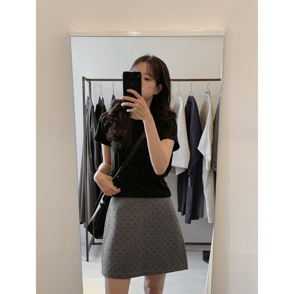 正韓製冬天厚度後縫線短袖上衣 tee 5色 ( slowand 自訂款 ) 短袖 圓領 車線細節 上衣 厚磅 短T 短踢-細節圖3