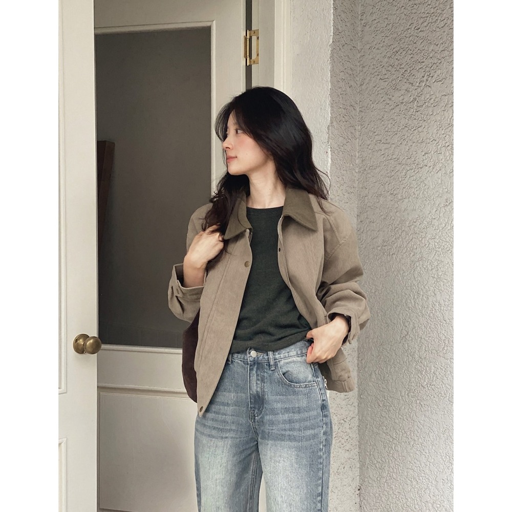 正韓製冬天厚度後縫線短袖上衣 tee 5色 ( slowand 自訂款 ) 短袖 圓領 車線細節 上衣 厚磅 短T 短踢-細節圖7