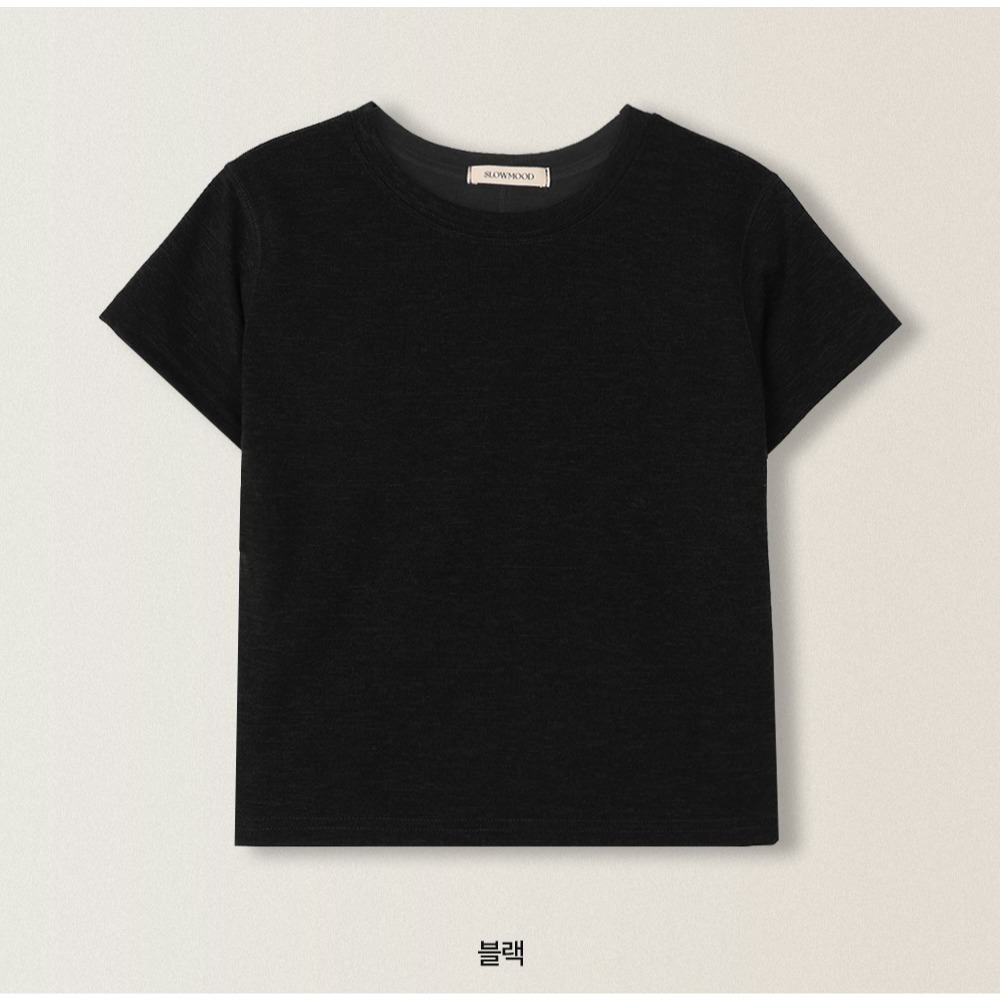正韓製冬天厚度後縫線短袖上衣 tee 5色 ( slowand 自訂款 ) 短袖 圓領 車線細節 上衣 厚磅 短T 短踢-規格圖11