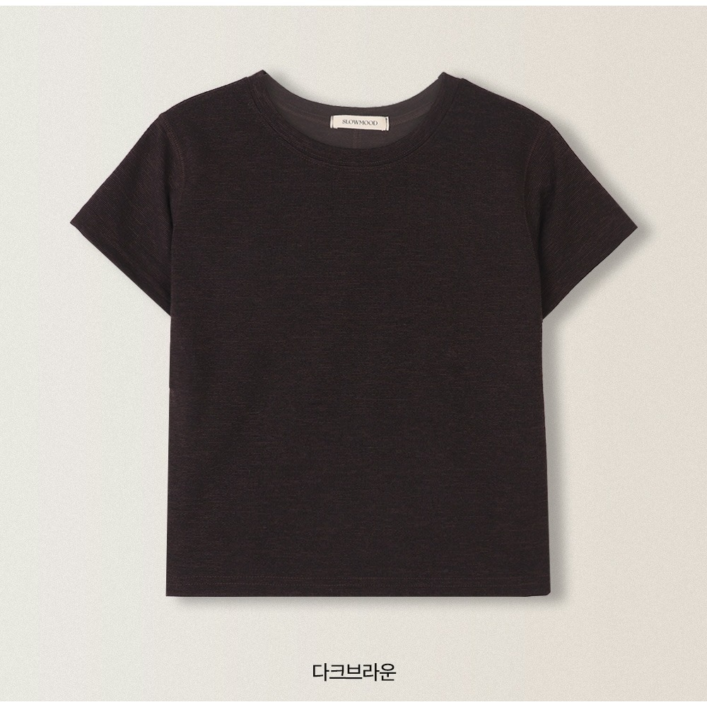 正韓製冬天厚度後縫線短袖上衣 tee 5色 ( slowand 自訂款 ) 短袖 圓領 車線細節 上衣 厚磅 短T 短踢-規格圖11