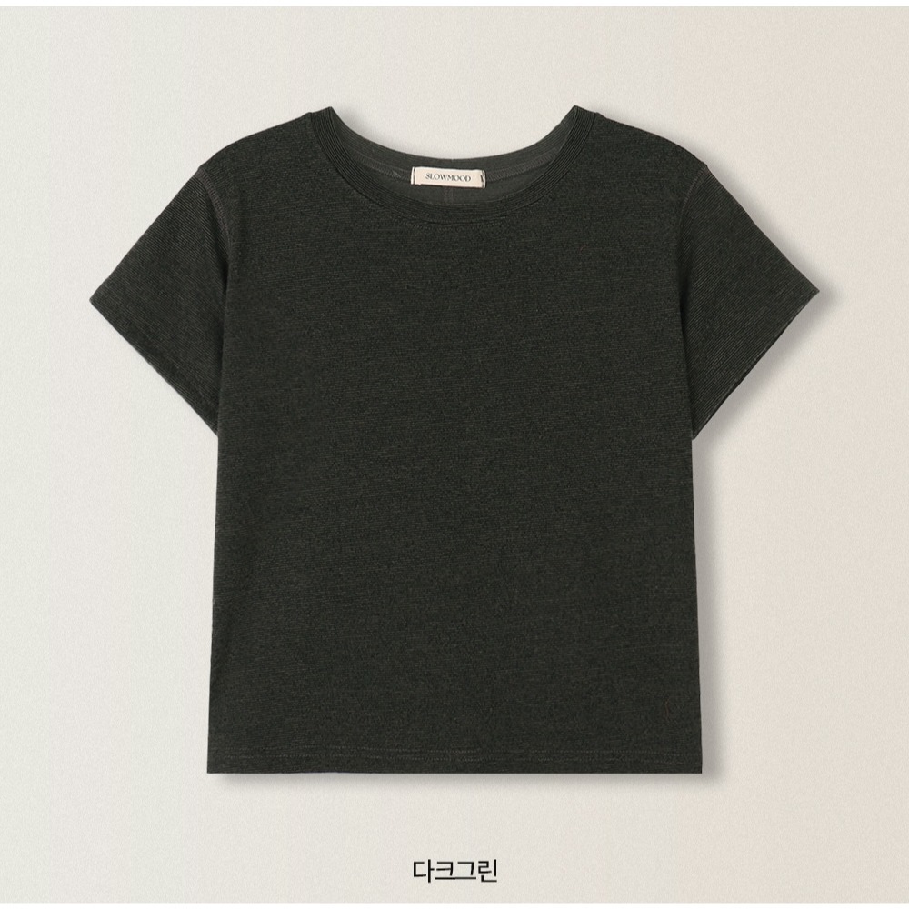 正韓製冬天厚度後縫線短袖上衣 tee 5色 ( slowand 自訂款 ) 短袖 圓領 車線細節 上衣 厚磅 短T 短踢-規格圖11