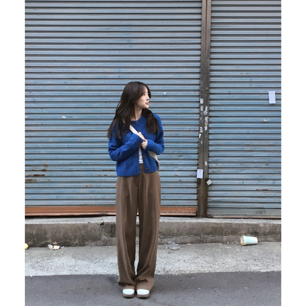 復古感鏤空雕花針織外套 cardigan 3色 ( slowand ) 長袖 毛衣 罩衫 毛衫-細節圖5