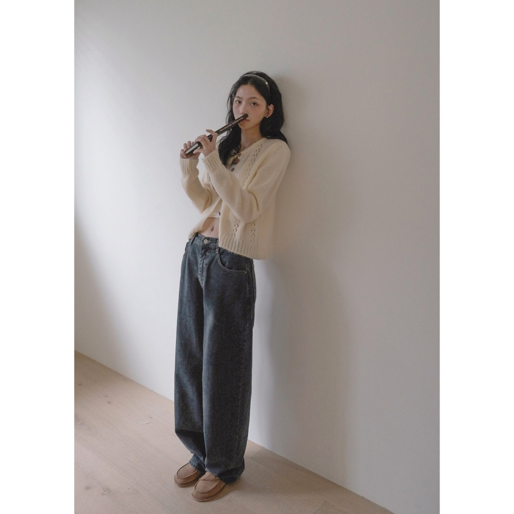 復古感鏤空雕花針織外套 cardigan 3色 ( slowand ) 長袖 毛衣 罩衫 毛衫-細節圖9