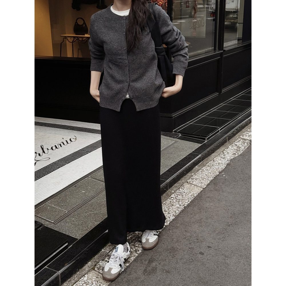 正韓製 All Day 針織長裙 skirt 2色 ( slowand 自訂款 ) 2種裙長-細節圖8