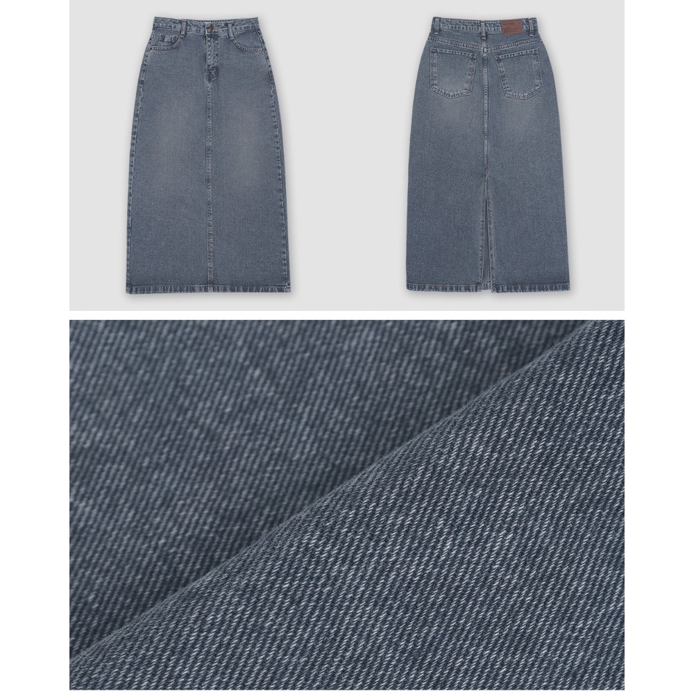 正韓製復古霧藍丹寧長裙 skirt ( slowand ) 牛仔裙 裙子-規格圖11