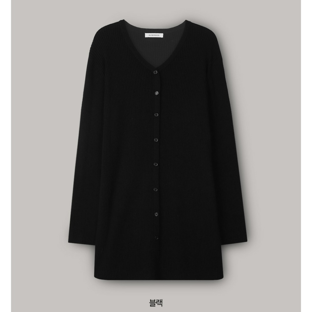 2種裙長 羅紋針織綁帶洋裝 dress 4色 （ slowand ） 長袖 連身裙 V領 綁帶-規格圖11