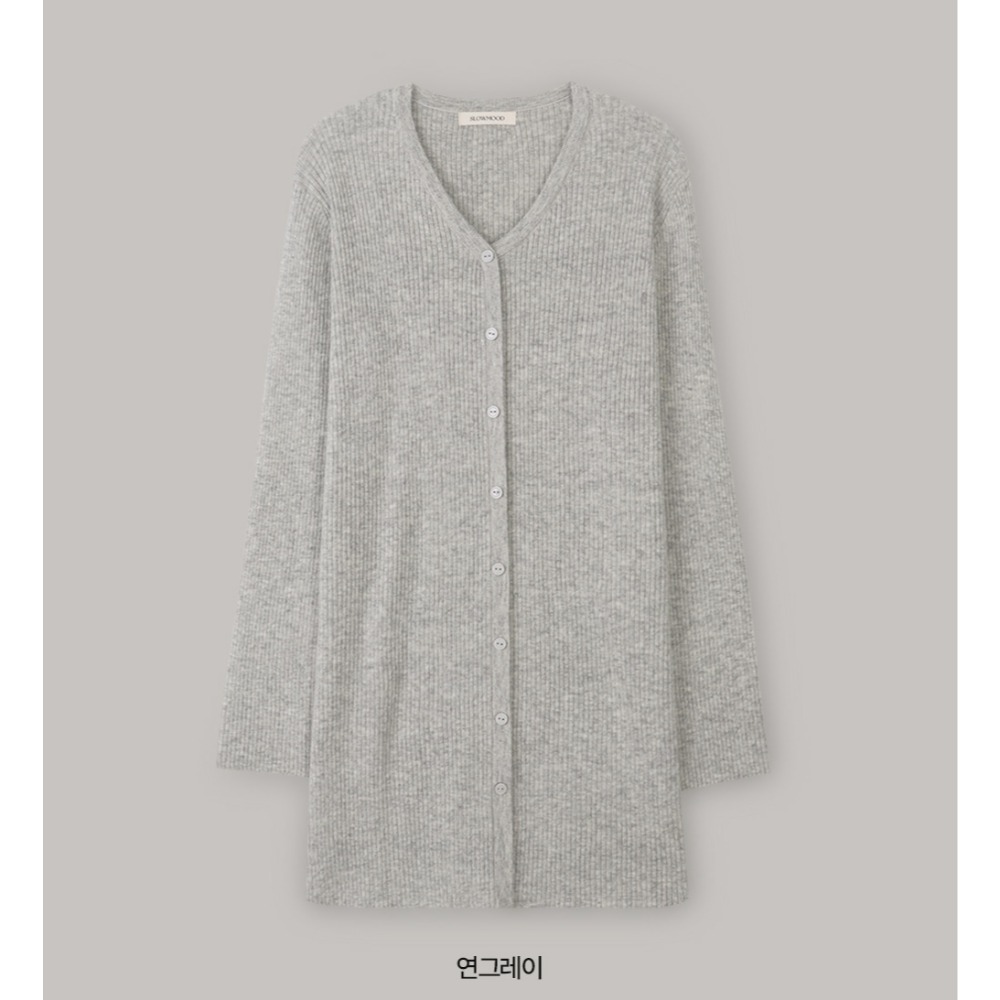 2種裙長 羅紋針織綁帶洋裝 dress 4色 （ slowand ） 長袖 連身裙 V領 綁帶-規格圖11