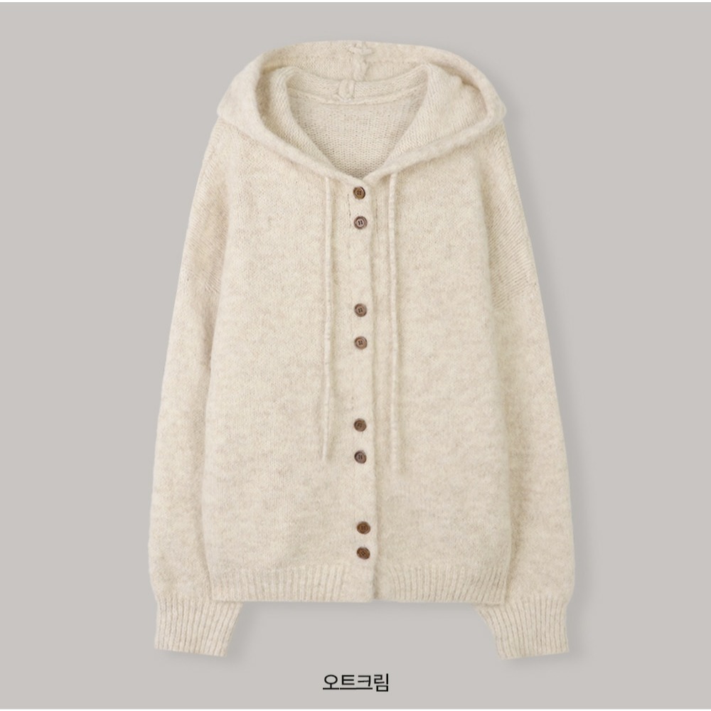 柔軟自然版型連帽針織外套 cardigan ( slowand ) 長袖 毛衣 寬鬆 慵懶 - 晚安韓國代購 - iOPEN Mall