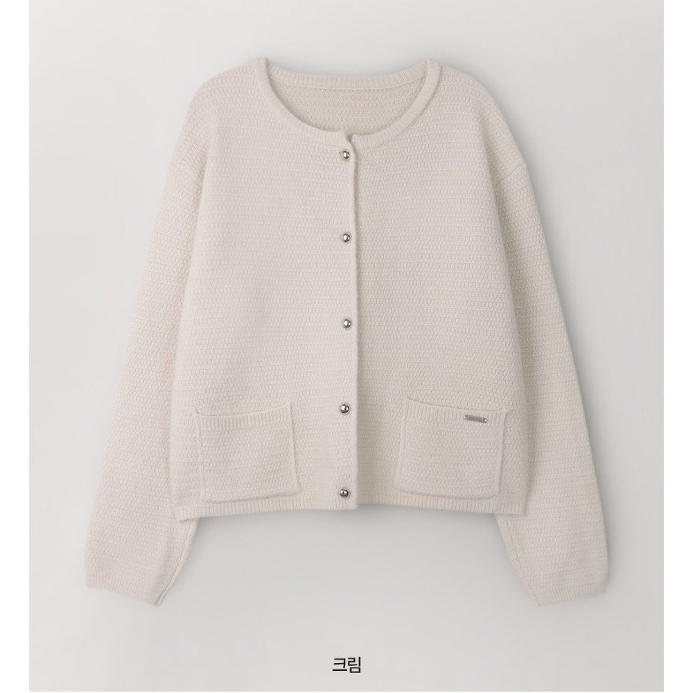 端莊毛呢風針織外套 cardigan 2色 ( slowand 自訂款 ) 長袖 柔軟 開衫 粗花呢-規格圖11