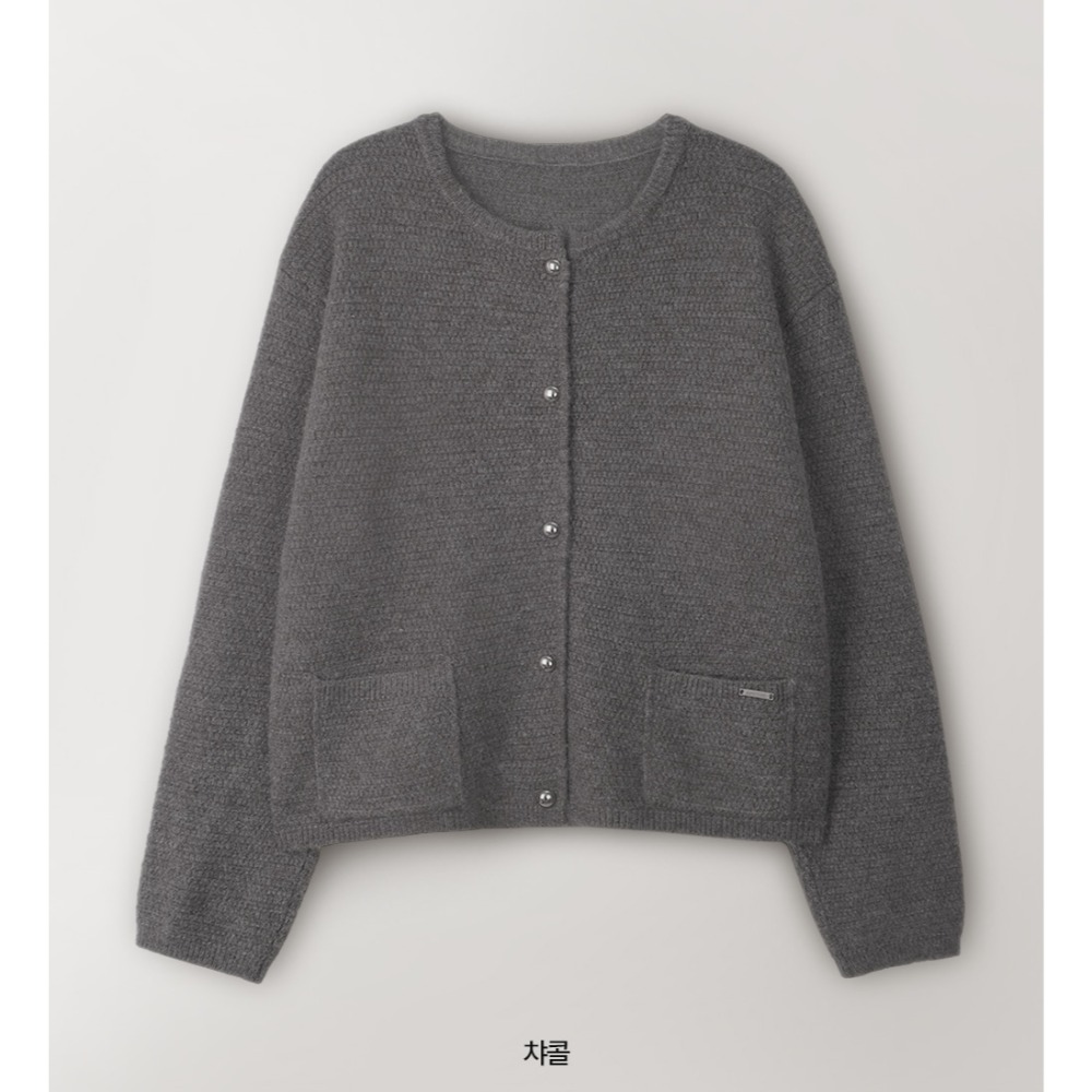 端莊毛呢風針織外套 cardigan 2色 ( slowand 自訂款 ) 長袖 柔軟 開衫 粗花呢-規格圖11