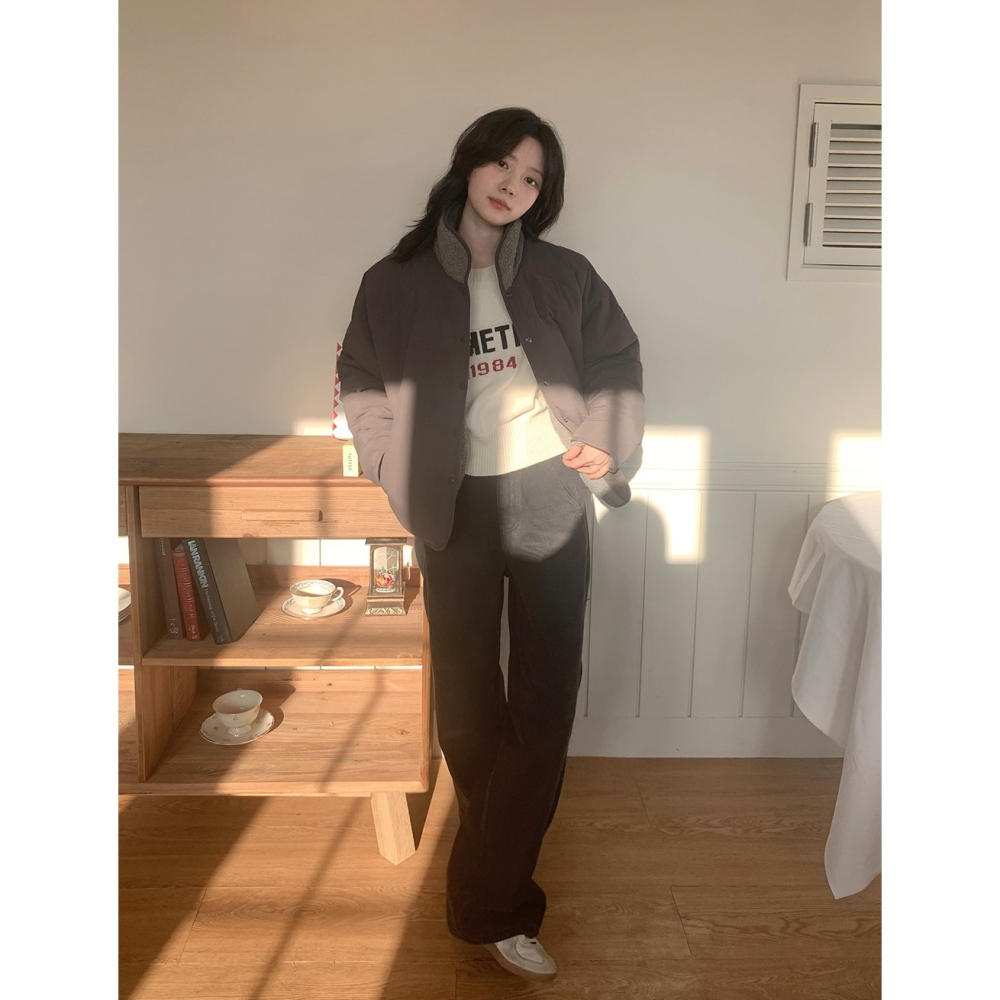 可雙面穿羊羔絨保暖外套 / slowand 自訂款 長袖 冬天 雙面 羊羔毛 防風 飛行外套 鋪棉-細節圖2