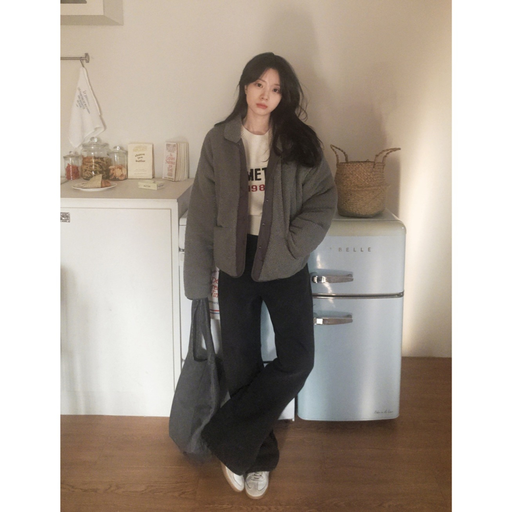 可雙面穿羊羔絨保暖外套 / slowand 自訂款 長袖 冬天 雙面 羊羔毛 防風 飛行外套 鋪棉-細節圖4