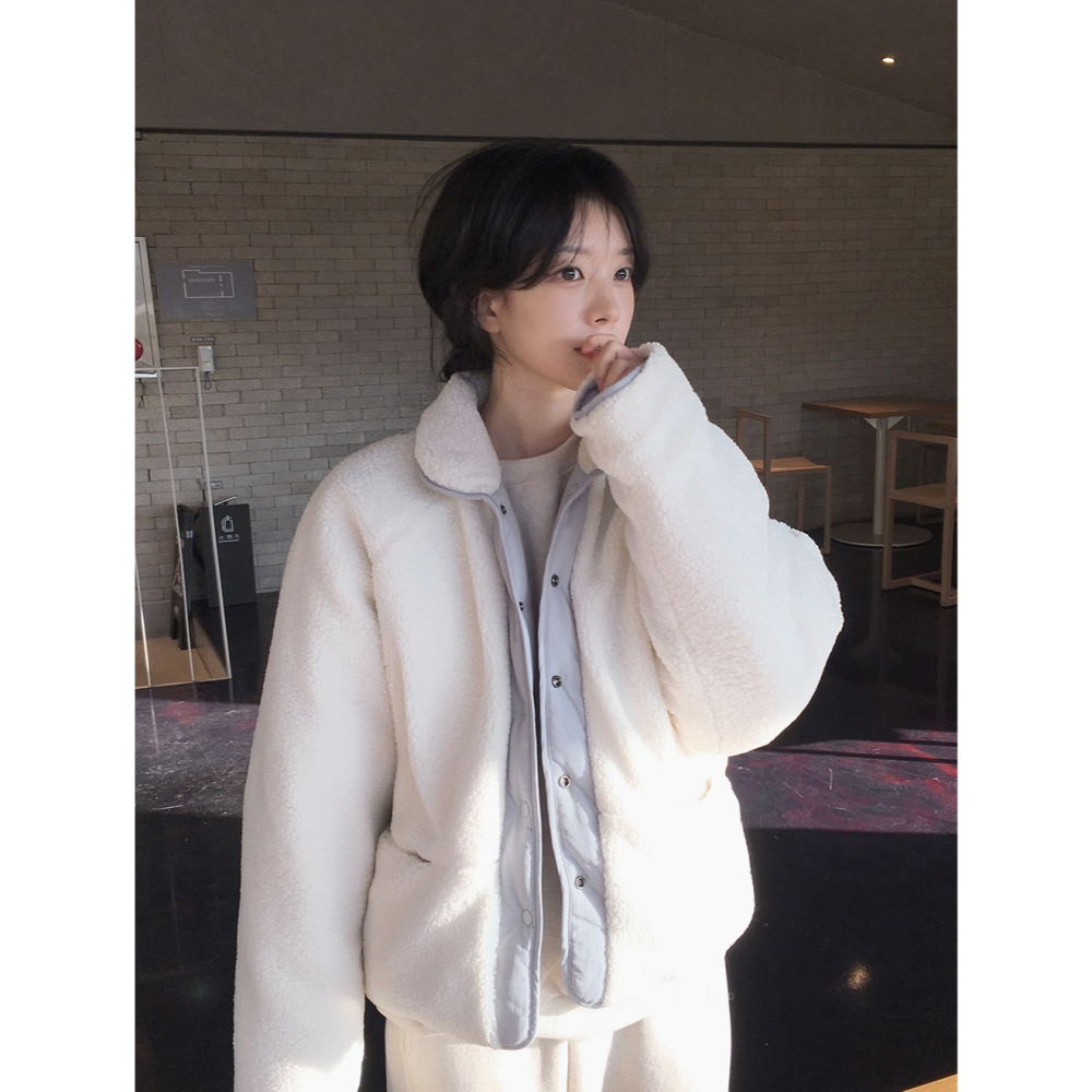 可雙面穿羊羔絨保暖外套 / slowand 自訂款 長袖 冬天 雙面 羊羔毛 防風 飛行外套 鋪棉-細節圖10