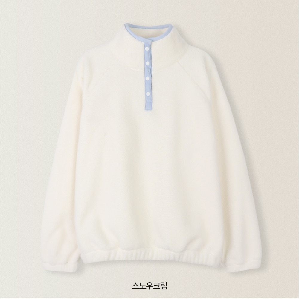 正韓製溫暖羊羔絨半開襟上衣 4色 / slowand 自訂款 長袖 高領 寬鬆 厚刷毛 羔羊毛 毛衣-規格圖11