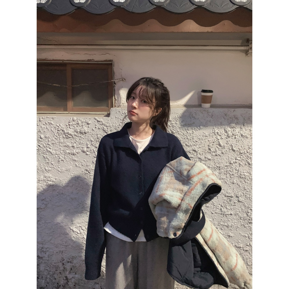 經典Remo纖細版領口針織外套 cardigan 4色 리모 여리핏 카라가디건-細節圖6