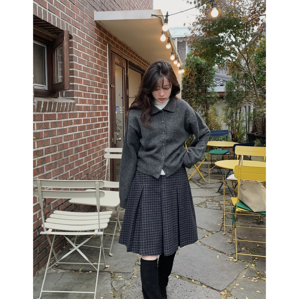 經典Remo纖細版領口針織外套 cardigan 4色 리모 여리핏 카라가디건-細節圖8