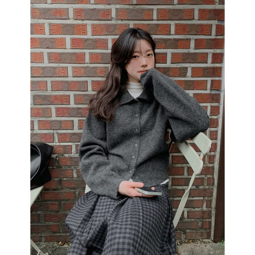 經典Remo纖細版領口針織外套 cardigan 4色 리모 여리핏 카라가디건-細節圖9