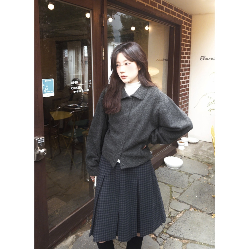 經典Remo纖細版領口針織外套 cardigan 4色 리모 여리핏 카라가디건-細節圖10