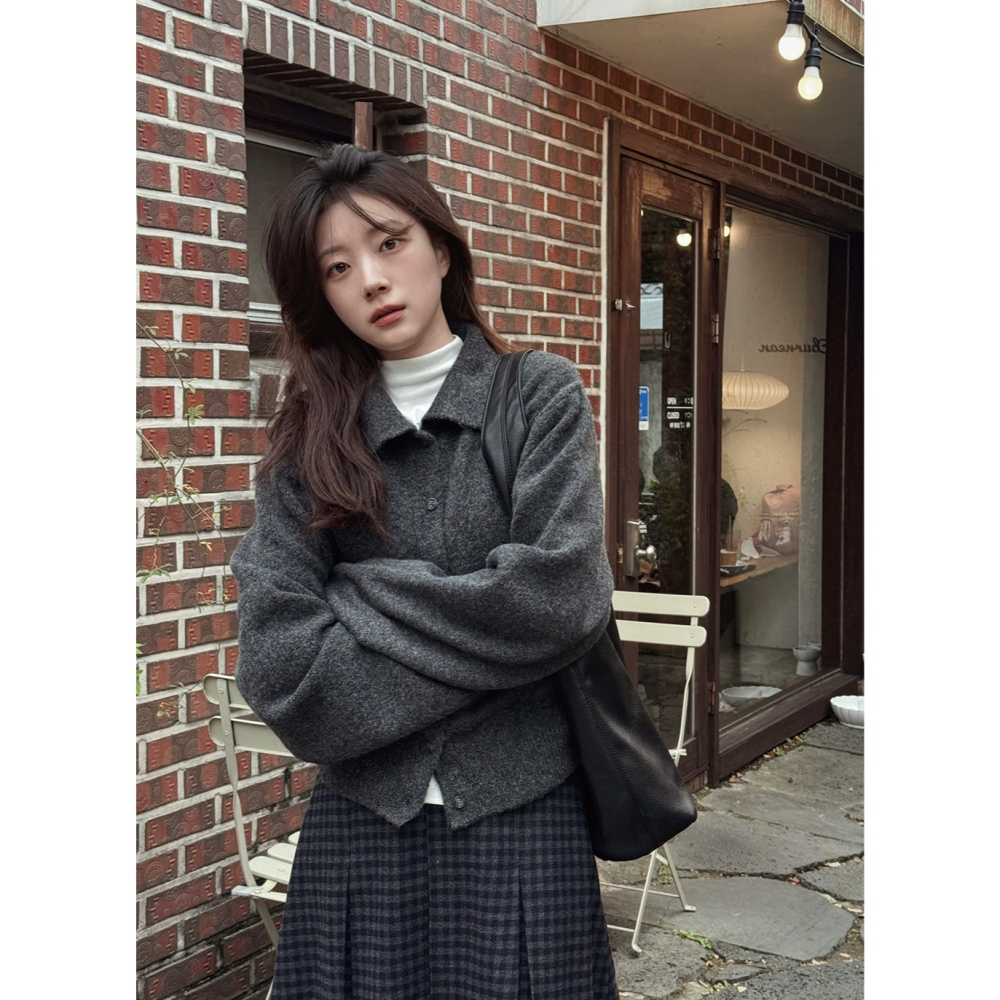 經典Remo纖細版領口針織外套 cardigan 4色 리모 여리핏 카라가디건-細節圖11