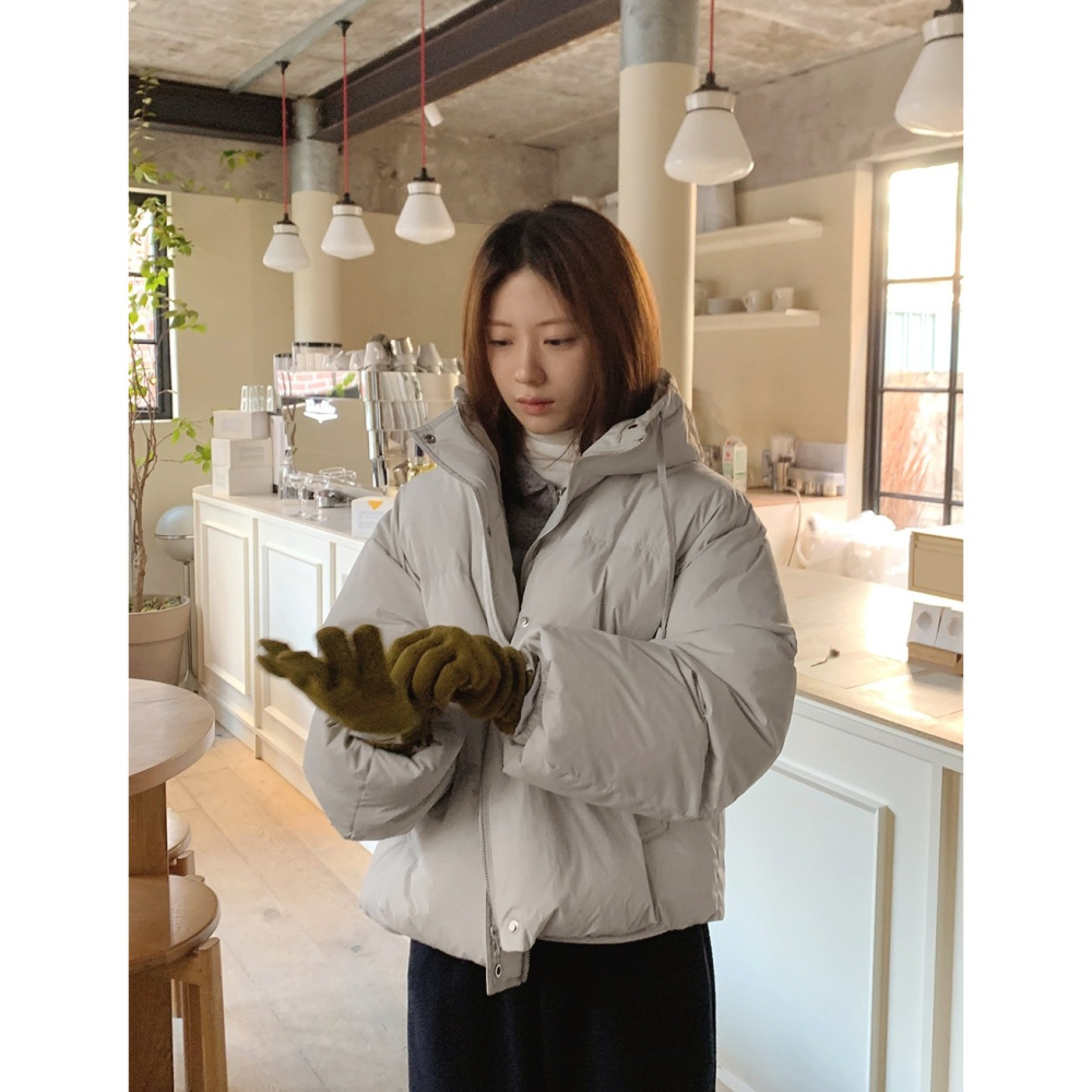 限量販售 輕量推薦🌙 100%鴨絨高領連帽羽絨外套 padding 3色 엔디브 하이넥 패딩-細節圖7